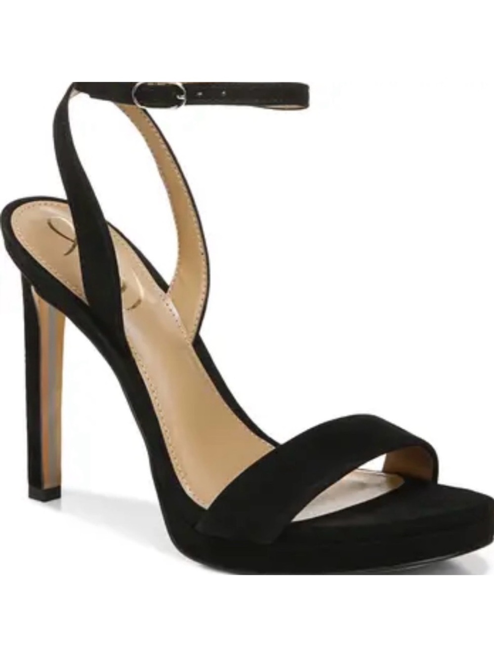 Sam Edelman JADE Black Suede Ankle-Strap Women's High Heel Sandals